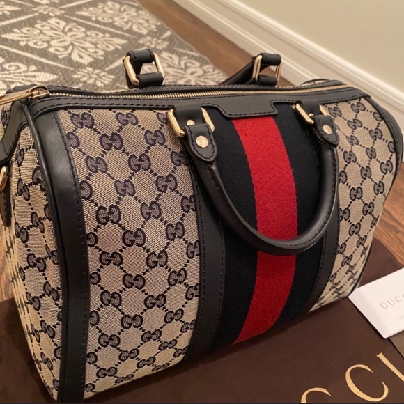 Gucci Ophidia Web Boston Bag Medium - Picture 1 of 15